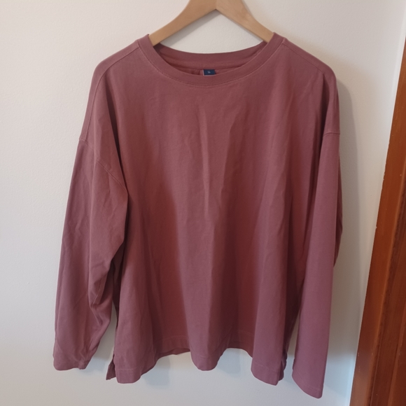 🆕️NWT Old Navy Long-Sleeve Vintage Loose T-Shirt for Women in 'Root Beer', XL - Picture 6 of 9